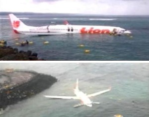 Lion Air Jatuh di Pantai setelah Gagal Mendarat di Denpasar